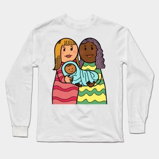Happy Young Lesbian Family Long Sleeve T-Shirt